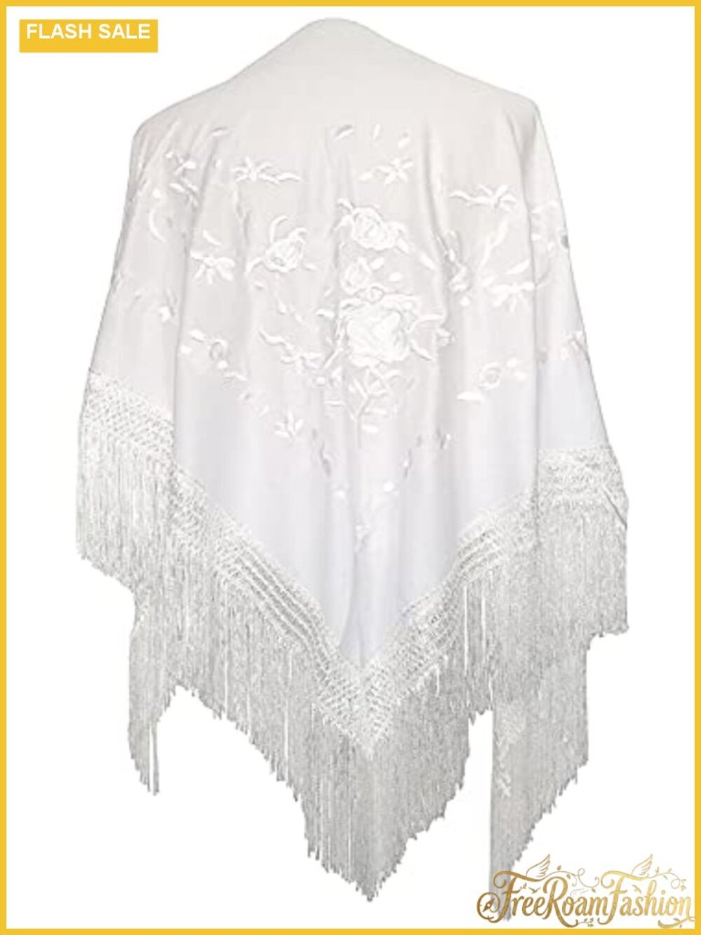 Flamingo Peak Shawl with Fringes Large 75x35 inch Wrap Pashmina